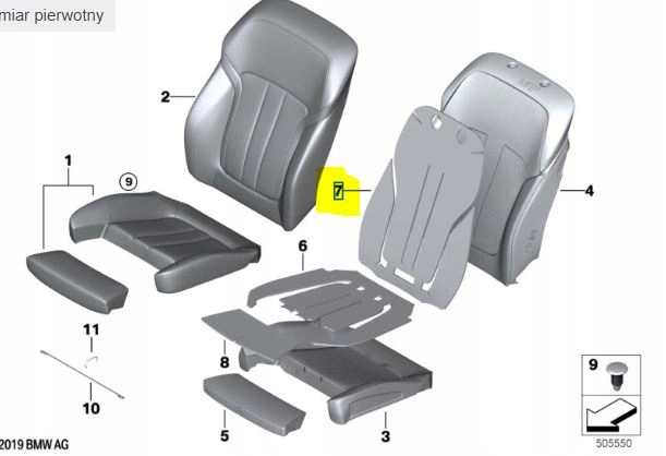 Mata grzewcza podgrzewanie fotela oparcie BMW G30 G11 G12 - galeria