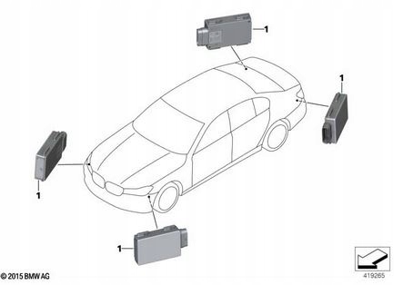 Radar Asystent Czujnik Pasa BMW 7 5A45178 G70 G07 G09 - galeria