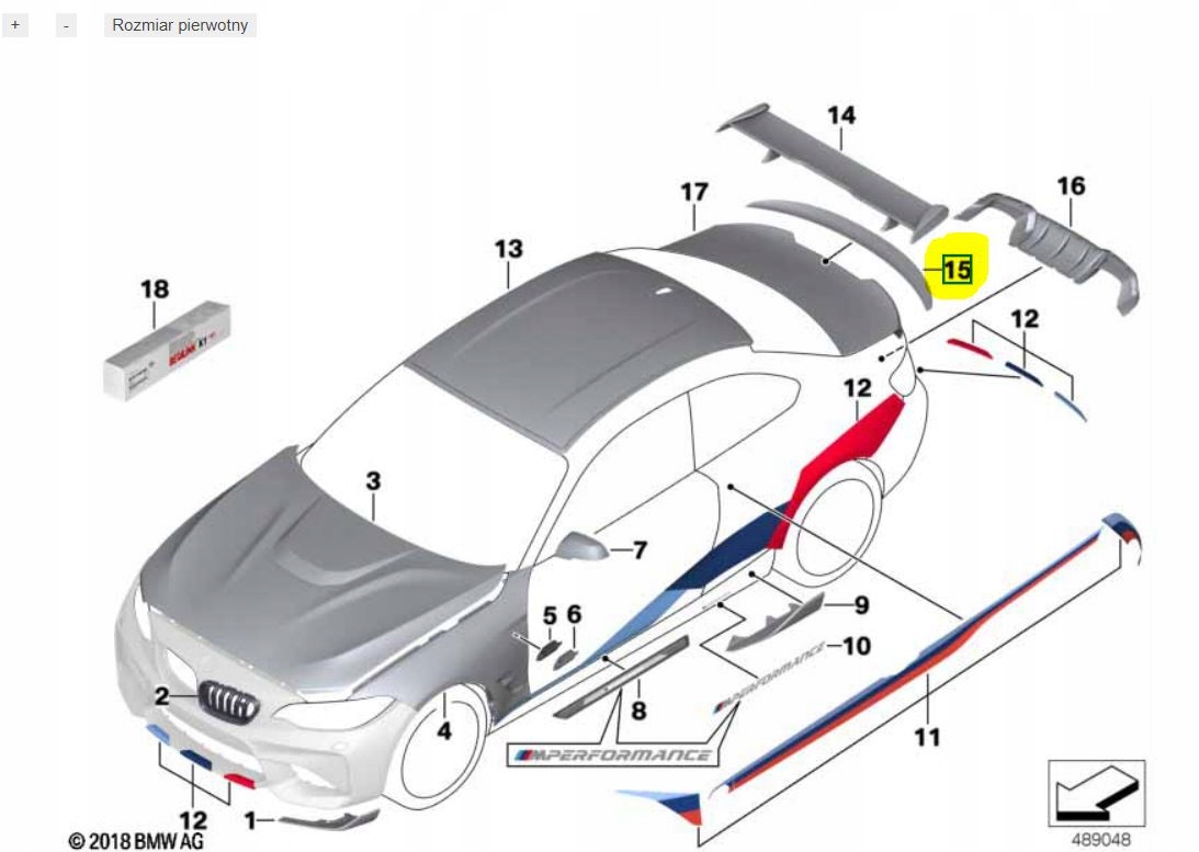 Lotka Spoiler klapy BMW F22 F87 M2 CARBON - galeria