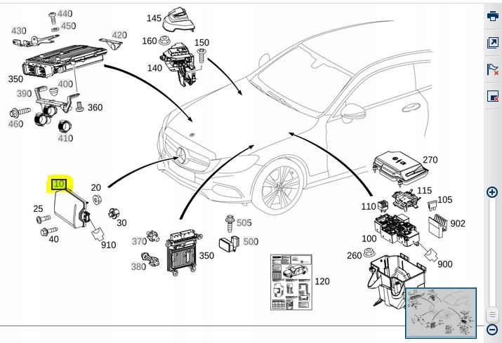 Radar Mercedes ACC A0009002839 Distronic W205 W213 - galeria