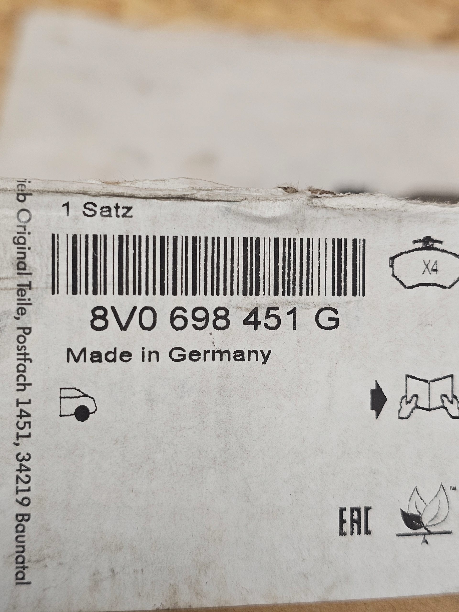 Klocki Audi RS3 8V RSQ3 TTRS TYŁ OEM - galeria