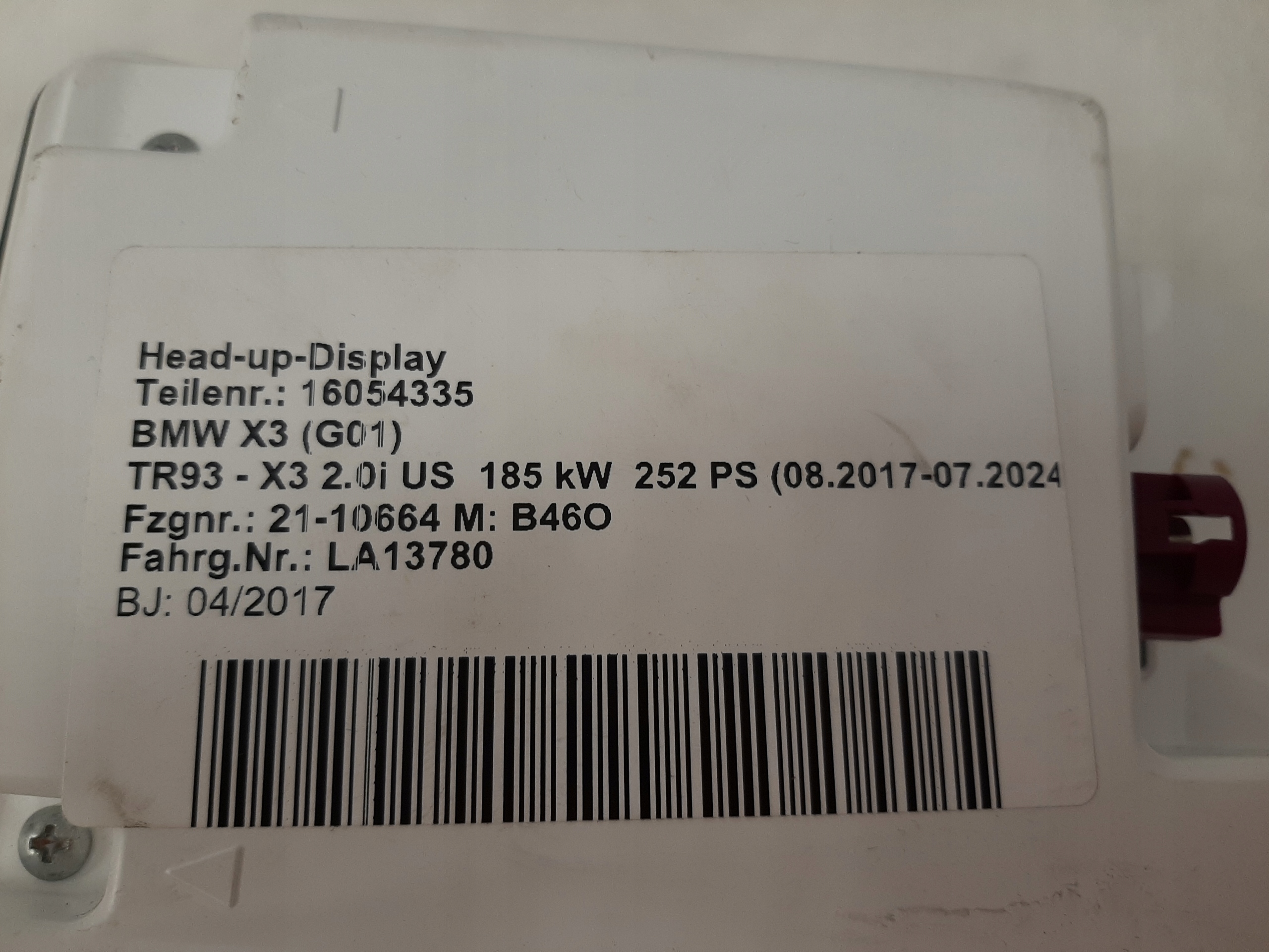 HUD Head Up BMW G01 G08 X3 iX3 HeadUp Wyświetlacz - galeria