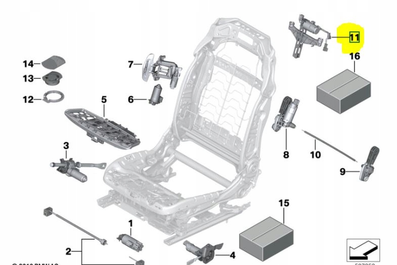 Napęd regulacji zagłówka fotela BMW F i G 7299681 - galeria