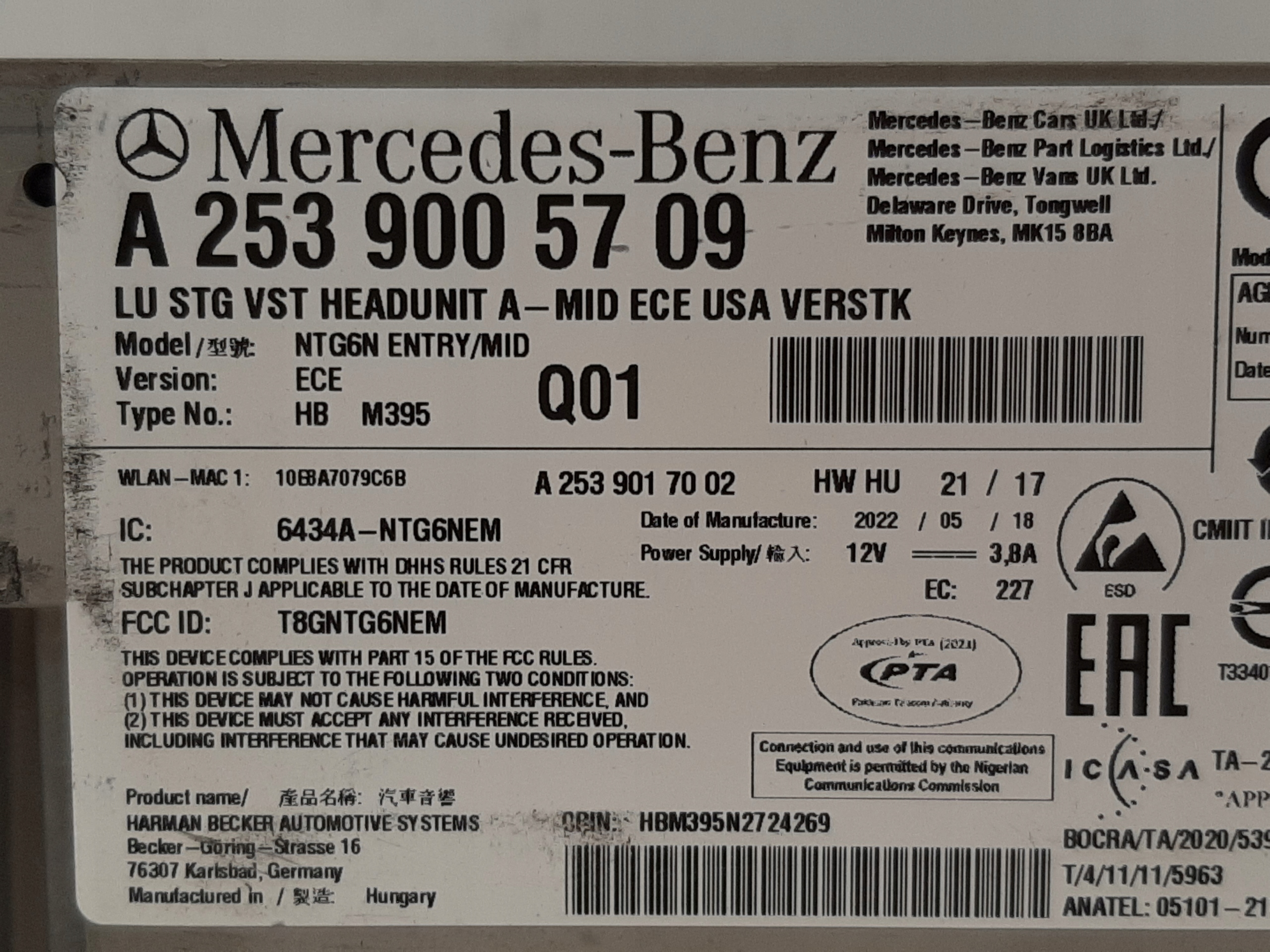 Headunit Radio Nawigacja Mercedes W253 W293 NTG6 - galeria