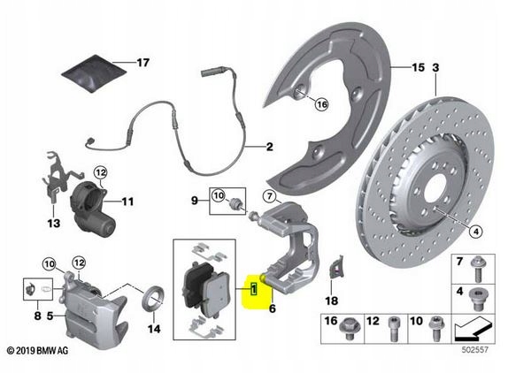 Klocki Tył BMW M5 F90 M8 X5M F95 X6M F96 OEM Nowe - galeria