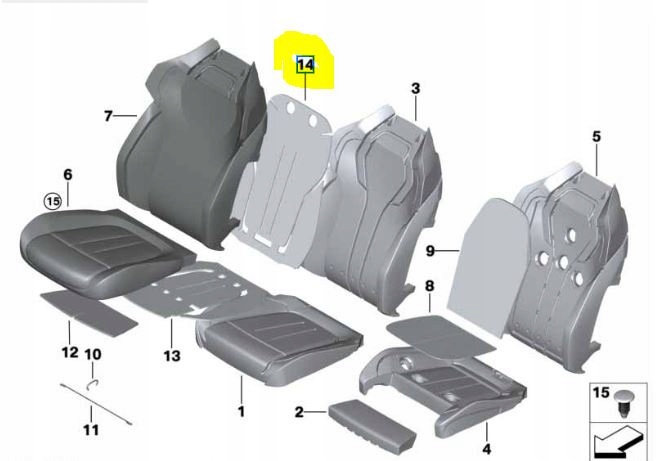 Mata grzewcza podgrzewanie fotela oparcia BMW M5 F90 - galeria