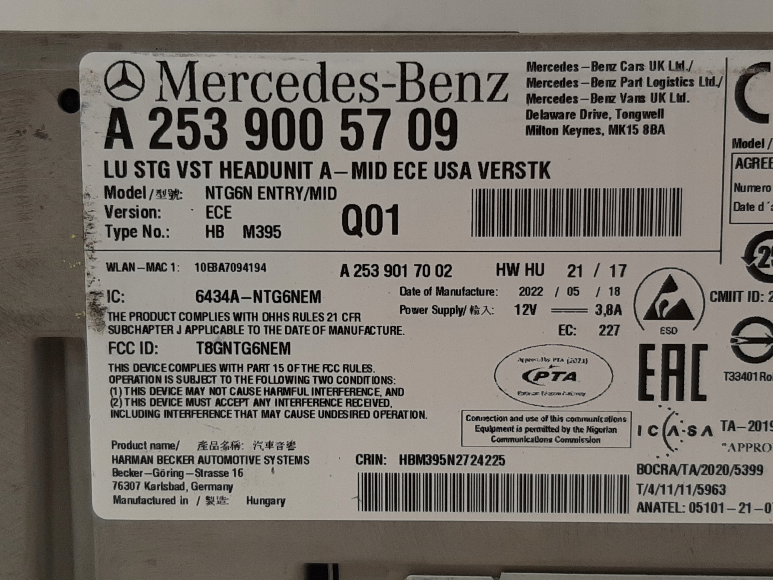 Headunit Radio Nawigacja Mercedes W253 W293 NTG6 - galeria