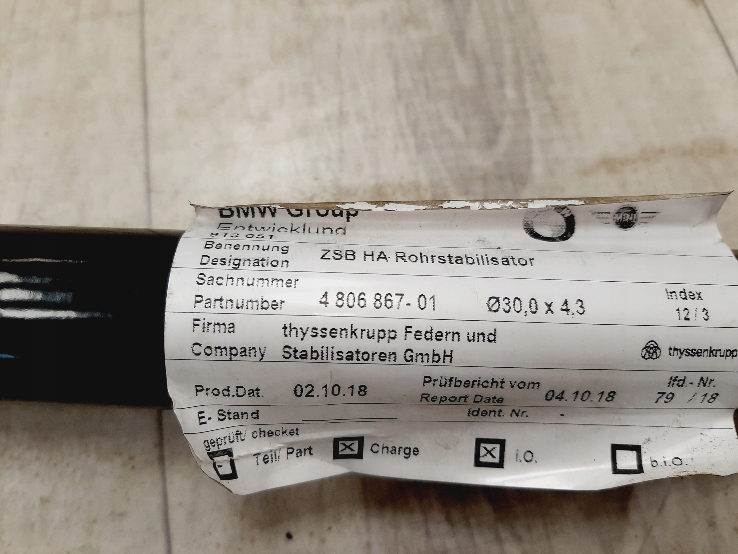 Stabilizator Drążek TYŁ BMW M8 Coupe F92 7856914 - galeria