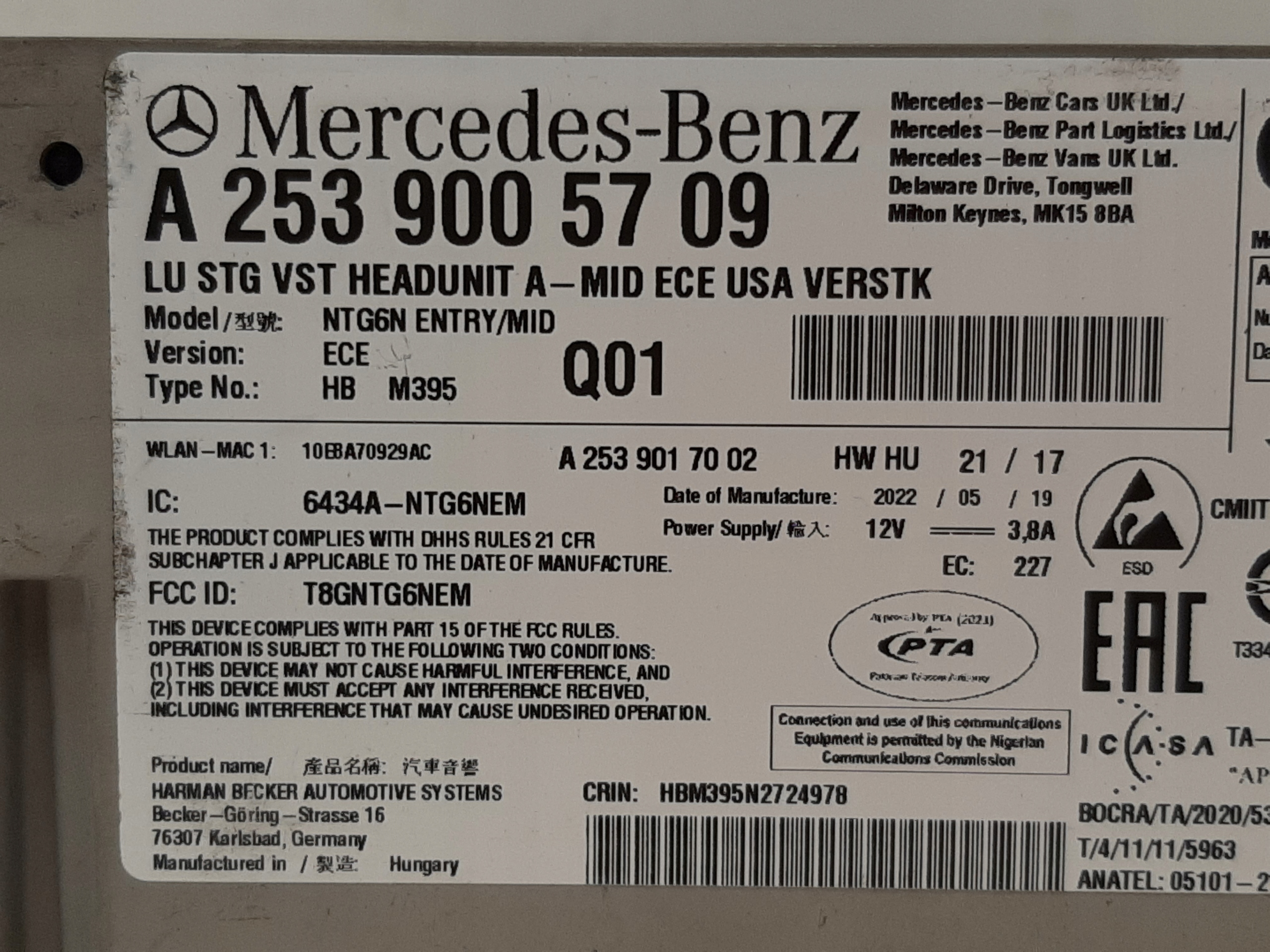 Headunit Radio Nawigacja Mercedes W253 W293 NTG6 - galeria