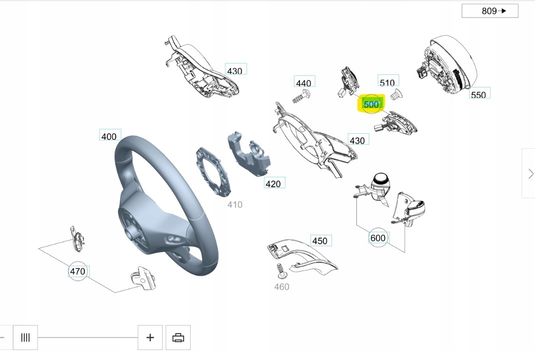 Przycisk Kierownicy Sterowanie Mercedes AMG - A0999059708 PRAWY Audio - galeria
