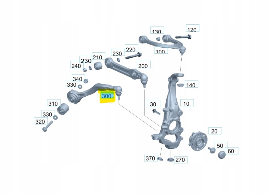 Wahacz Przedni PRAWY Mercedes W223 4WD 4Matic A2233330600 - galeria