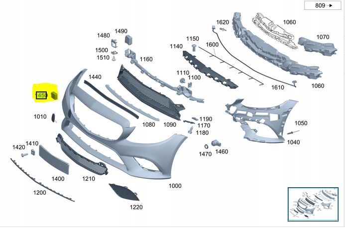 Radar Mercedes ACC Distronic A0009052716 W205 W253 GLC - galeria