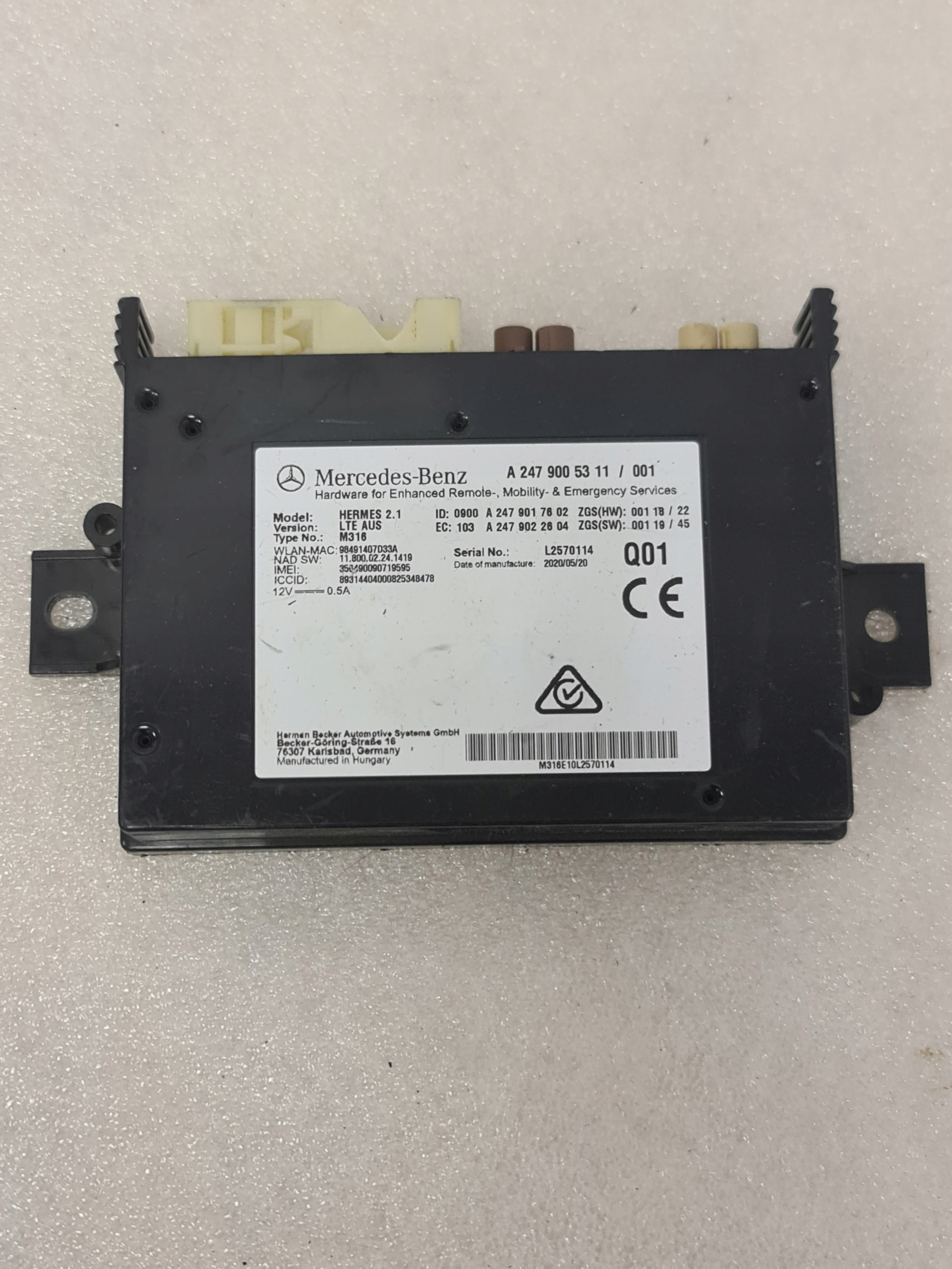 Zdjęcie produktu Moduł Sterownik Hermes Mercedes A2479005311