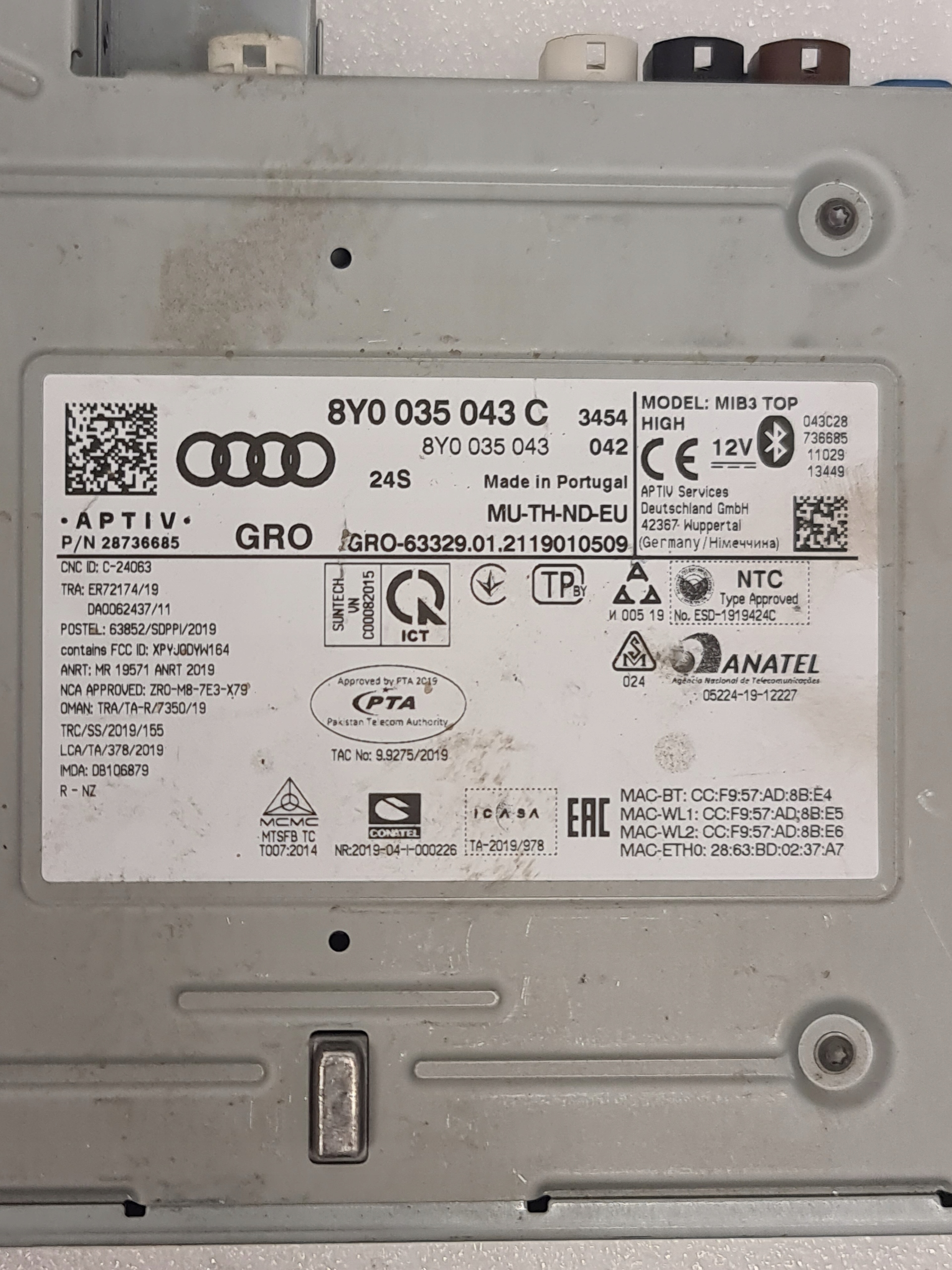 Zdjęcie produktu Audi A3 8Y Nawigacja Multimedia MIB3 TOP