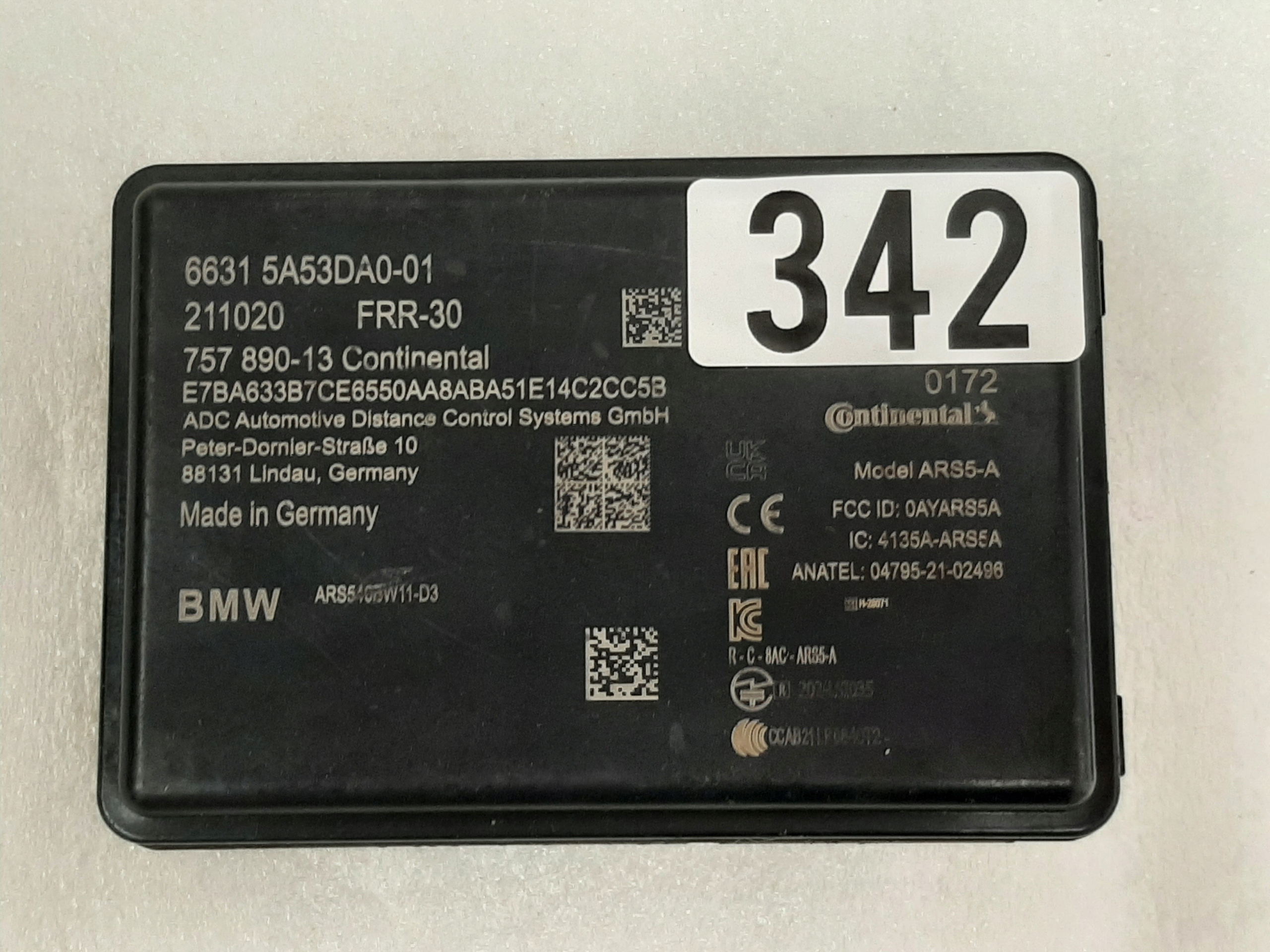 Zdjęcie produktu Radar Czujnik ACC ADC Tempomat FRR BMW G70 G07 U11 I20 5A53DA0