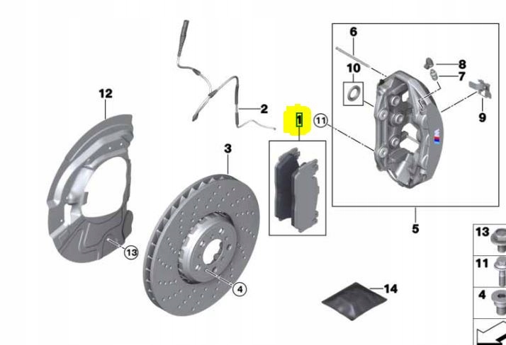 Klocki BMW X5M F85 X6M F86 7852969 PRZÓD Nowe OEM