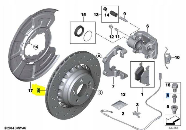Tarcze BMW X5M F85 X6M F86 2284904 2284903 TYŁ KOMPLET